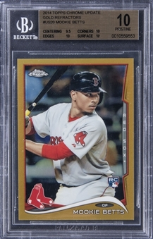 2014 Topps Chrome Update Gold Refractor #US20 Mookie Betts Rookie Card (#052/250) - BGS PRISTINE 10